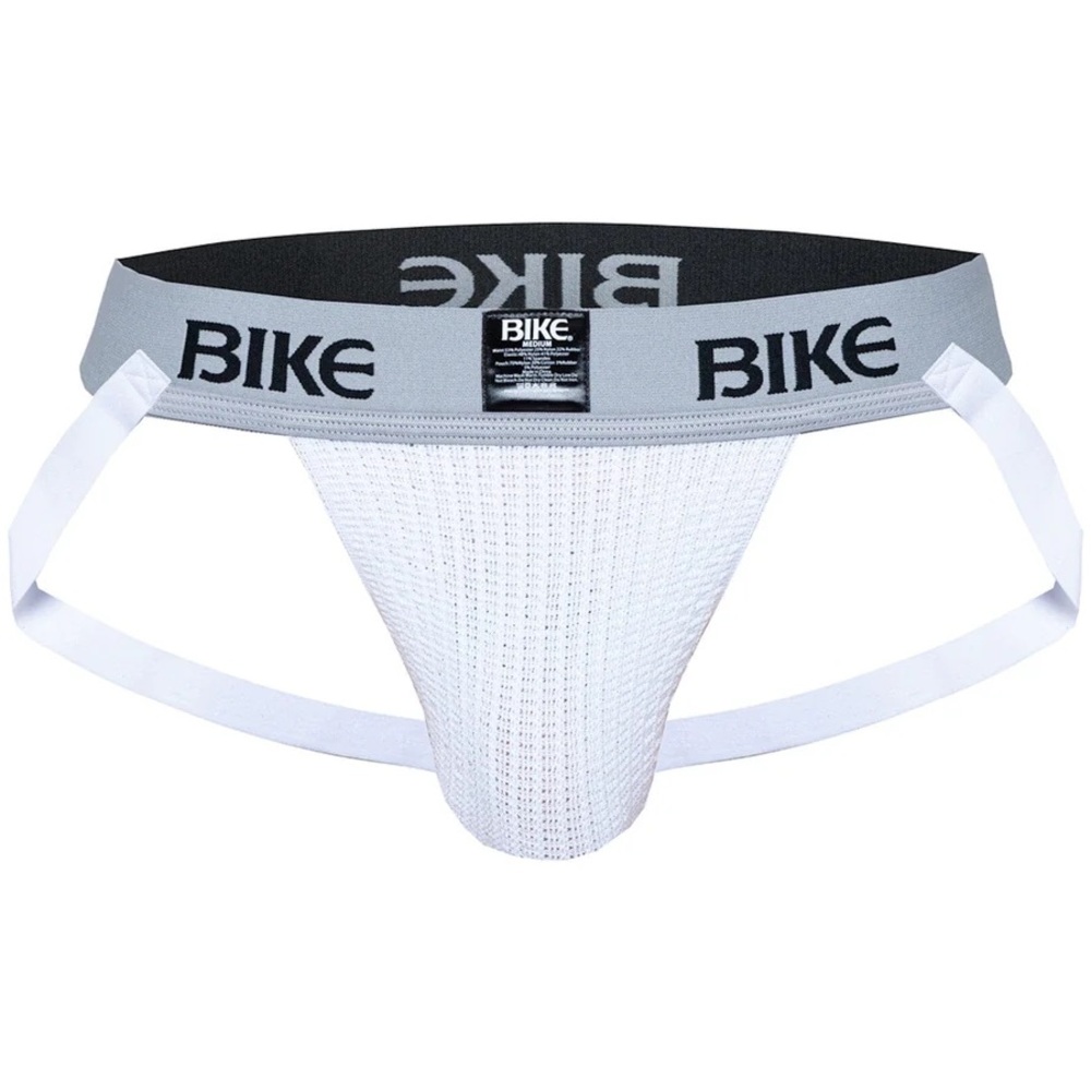 Men's White BIKE Jockstrap XL